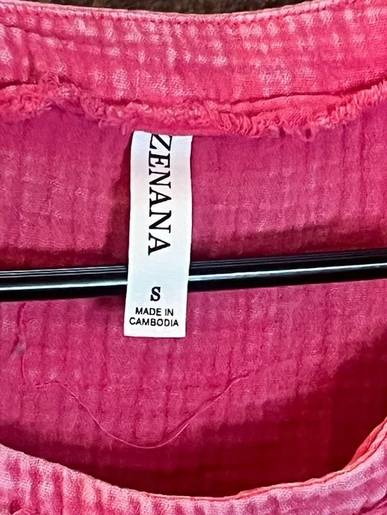 Zenana Outfitters Hot Pink Textured Boxy Tunic - Picture 2 of 6